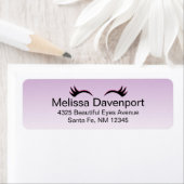 紫のスタイリッシュグラデーションにピンクと黒のまつげ ラベル (インサイチュ)