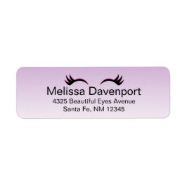 紫のスタイリッシュグラデーションにピンクと黒のまつげ ラベル