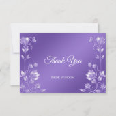 紫のスタイリッシュフローラサンキューカード サンキューカード (正面)