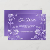 紫のスタイリッシュフローラ詳細エンクロージャカード エンクロージャーカード (正面/裏面)