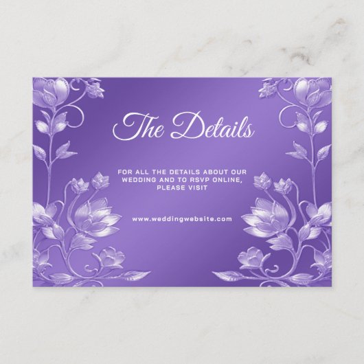 紫のスタイリッシュフローラ詳細エンクロージャカード エンクロージャーカード (正面)