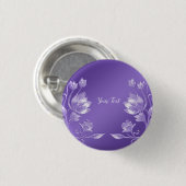 紫のスタイリッシュフローラ 缶バッジ (正面&裏面)