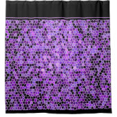 紫のステンドグラスのシャワーカーテン シャワーカーテン (正面)