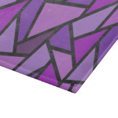 紫のステンドグラス模様の色合い カッティングボード (角)