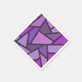 紫のステンドグラス模様の色合い スタンダードカクテルナプキン (角)