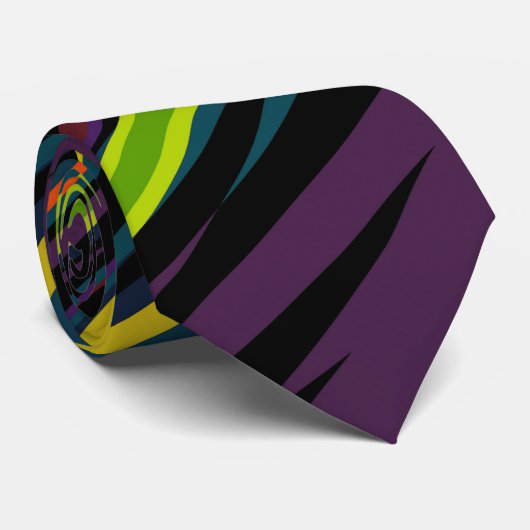 紫のストライプパタモダンーン ネクタイ (ロール)