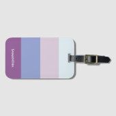 紫のストライプパレット ラゲッジタグ (正面横)