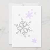紫のスノーフレーク赤ちゃんシャワー 招待状 (裏面)