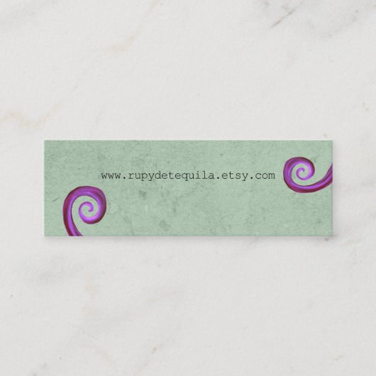 紫のスパイラルの黒板ヴィンテージ スキニー名刺 (正面)