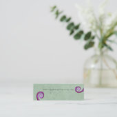 紫のスパイラルの黒板ヴィンテージ スキニー名刺 (スタンド正面)