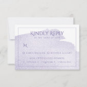 紫のスプラッシュ |ラベンダーの水彩料理オプション 出欠カード (正面)