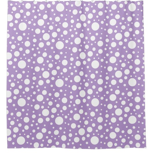 紫のスポットシャワーカーテン シャワーカーテン (正面)