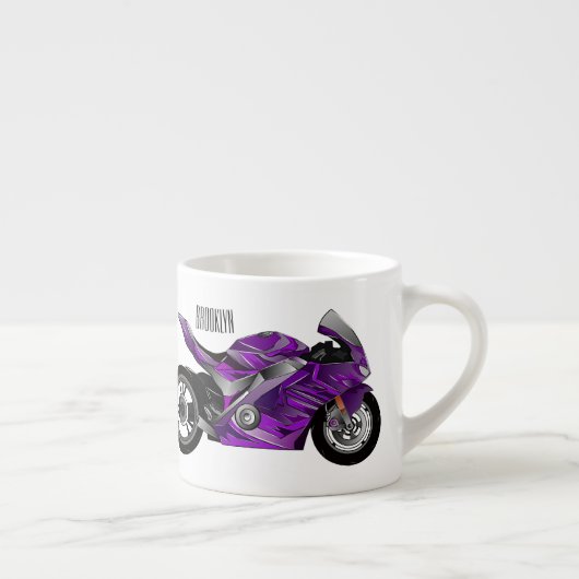 紫のスポーツバイクの漫画 エスプレッソカップ (右)