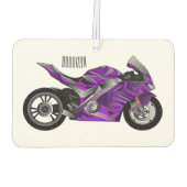 紫のスポーツバイクの漫画 カーエアーフレッシュナー (裏面)