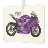 紫のスポーツバイクの漫画 カーエアーフレッシュナー (左)