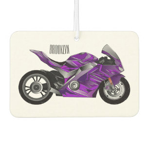 紫のスポーツバイクの漫画 カーエアーフレッシュナー