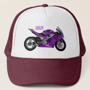 紫のスポーツバイクの漫画 キャップ