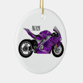 紫のスポーツバイクの漫画 セラミックオーナメント (右)