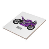 紫のスポーツバイクの漫画 タイル (側面)