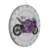 紫のスポーツバイクの漫画 ダーツボード (正面左)