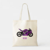 紫のスポーツバイクの漫画 トートバッグ (裏面)
