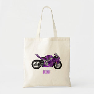 紫のスポーツバイクの漫画 トートバッグ