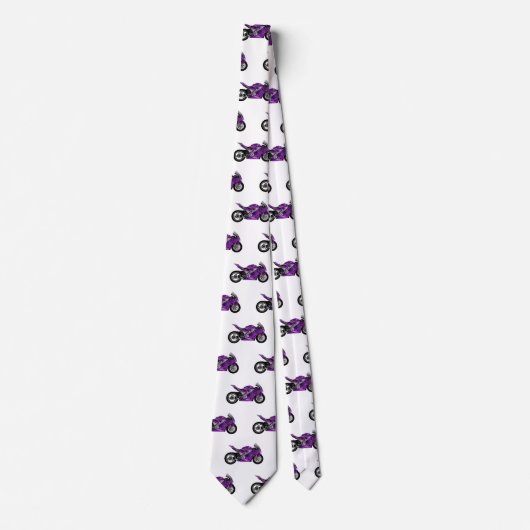 紫のスポーツバイクの漫画 ネクタイ (正面)