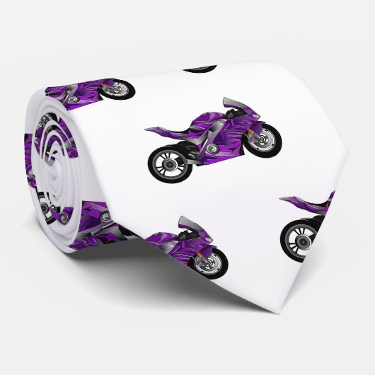 紫のスポーツバイクの漫画 ネクタイ (ロール)