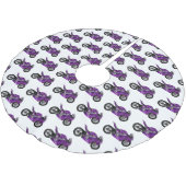 紫のスポーツバイクの漫画 ブラッシュドポリエステルツリースカート (アングル)