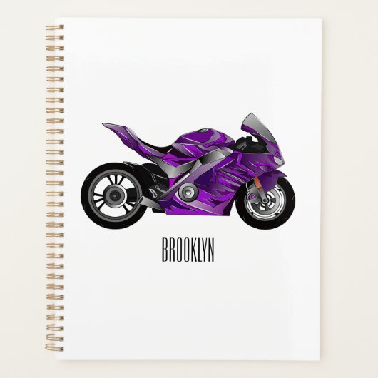 紫のスポーツバイクの漫画 プランナー手帳 (正面)