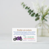 紫のスポーツバイクの漫画 名刺 (スタンド正面)