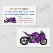 紫のスポーツバイクの漫画 名刺 (正面/裏面)