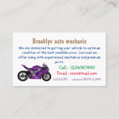 紫のスポーツバイクの漫画 名刺 (正面)