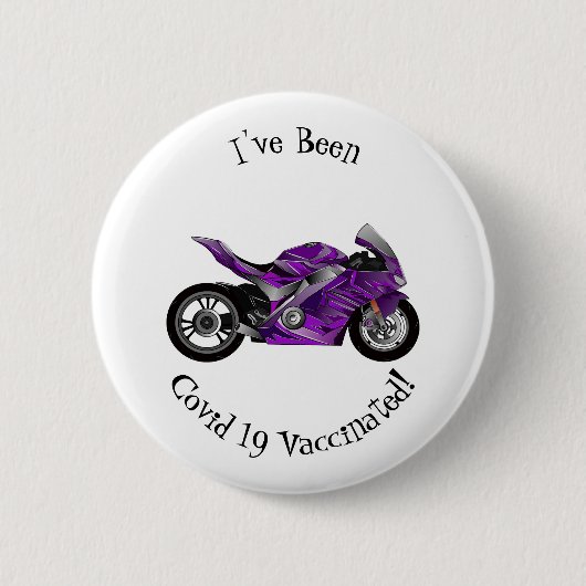 紫のスポーツバイクの漫画 缶バッジ (正面)
