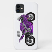 紫のスポーツバイクの漫画 Case-Mate iPhoneケース (裏面)