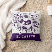 紫のスポーツルームガールズサッカーボール クッション (ブランケット)