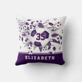 紫のスポーツルームガールズサッカーボール クッション (裏面)