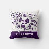 紫のスポーツルームガールズサッカーボール クッション (正面)