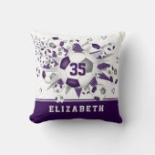 紫のスポーツルームガールズサッカーボール クッション (正面)