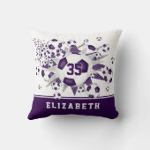 紫のスポーツルームガールズサッカーボール クッション (裏面)