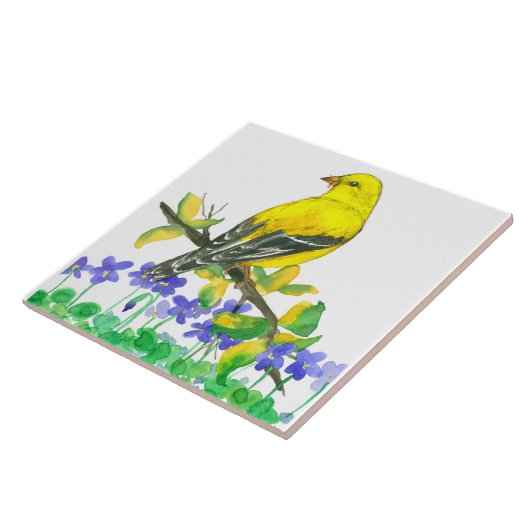 紫のスミレのアメリカの金銀色 タイル (側面)