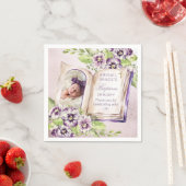 紫のスミレのアーチ写真ユニーク洗礼 スタンダードカクテルナプキン (インサイチュ)