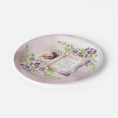 紫のスミレのアーチ写真ユニーク洗礼 ペーパープレート (アングル)