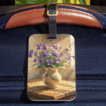 紫のスミレのインパスト花瓶