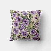 紫のスミレを白に クッション (裏面)