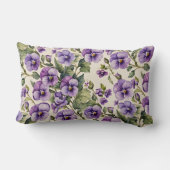 紫のスミレを白に ランバークッション (裏面)
