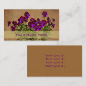 紫のスミレフローラアート名刺 名刺 (正面/裏面)