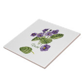 紫のスミレ植物性クラシック水色 タイル (側面)