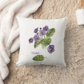紫のスミレ水彩装飾用クッション クッション (ブランケット)
