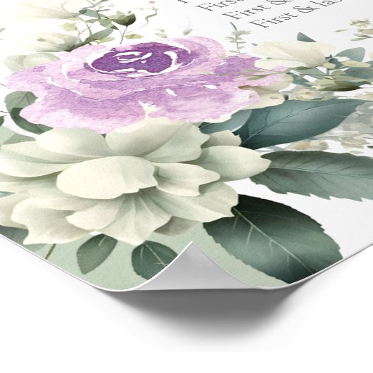 紫のセージ緑のクインセアニラのシーティンググラフサイン ポスター (角)